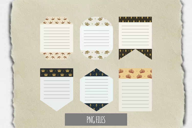 Vintage Crown Seamless Pattern Shaped Journaling Page