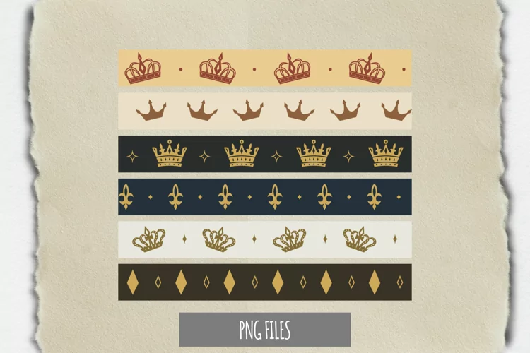 Vintage Crown Seamless Pattern Stripe