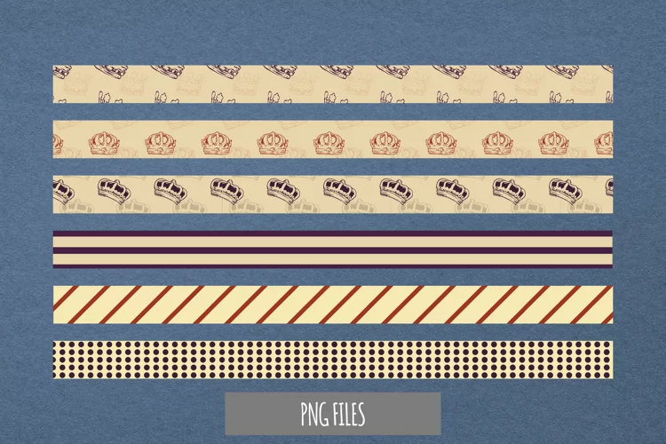 Vintage Crown Seamless Pattern Stripe