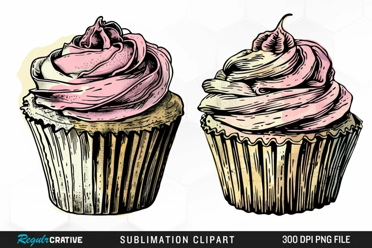 Vintage Cupcake Exquisite Clipart