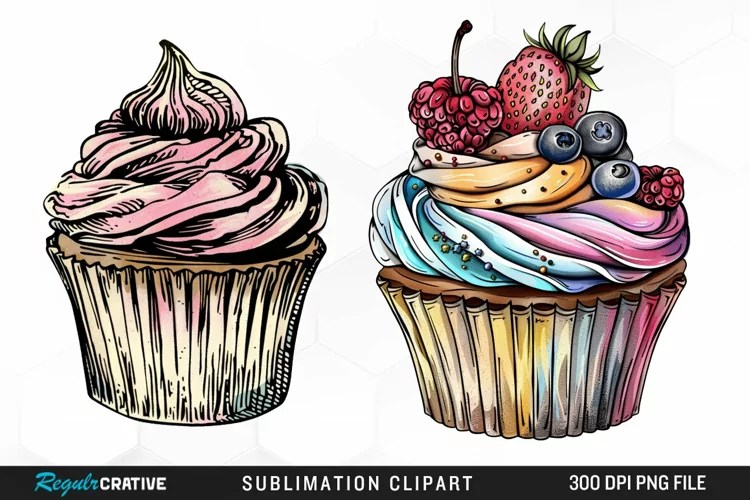 Vintage Cupcake Exquisite Clipart