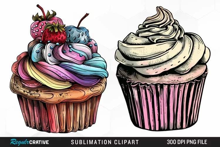 Vintage Cupcake Exquisite Clipart