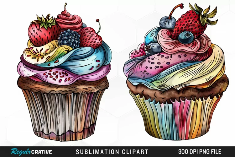 Vintage Cupcake Exquisite Clipart