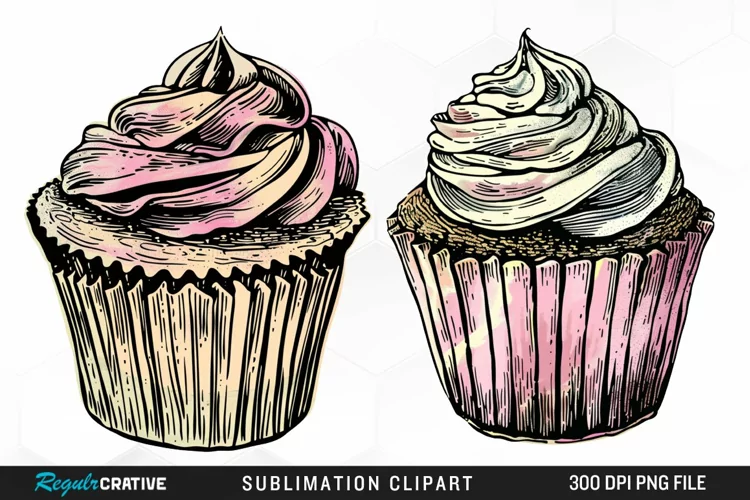 Vintage Cupcake Exquisite Clipart