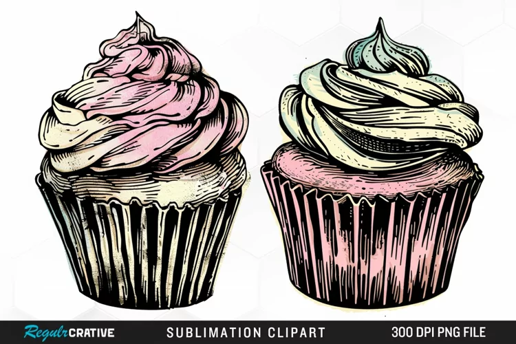 Vintage Cupcake Exquisite Clipart