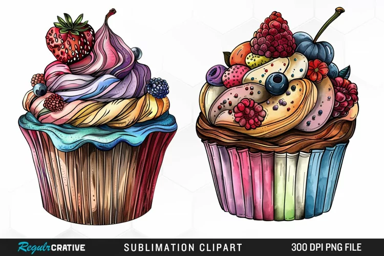 Vintage Cupcake Exquisite Clipart