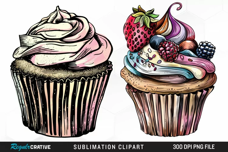 Vintage Cupcake Exquisite Clipart