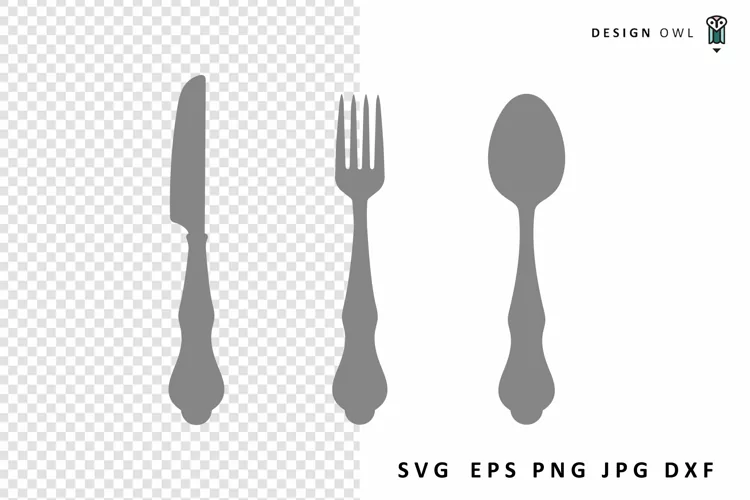 Vintage Knife Fork and Spoon - Cutlery SVG