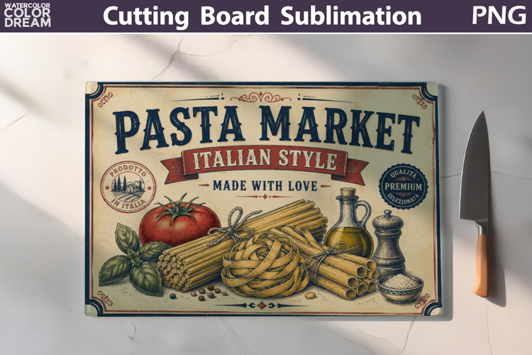 Pasta Market Sign | Cutting Board Sublimation