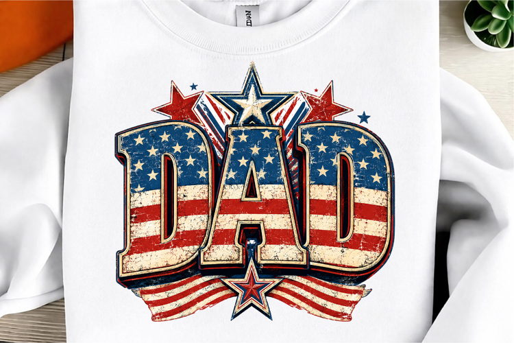 Vintage Dad 4th of July PNG, Patriotic