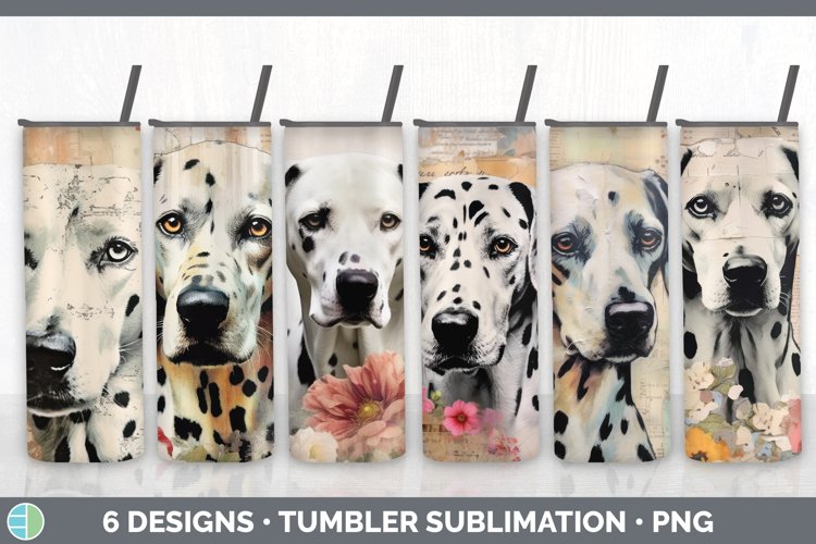 Vintage Dalmatian Dog Tumbler | Sublimation 20 oz Skinny Tum