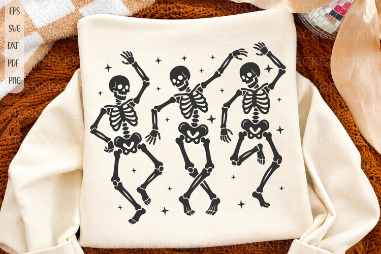 Vintage dancing skeletons SVG, Skeleton funny dance SVG