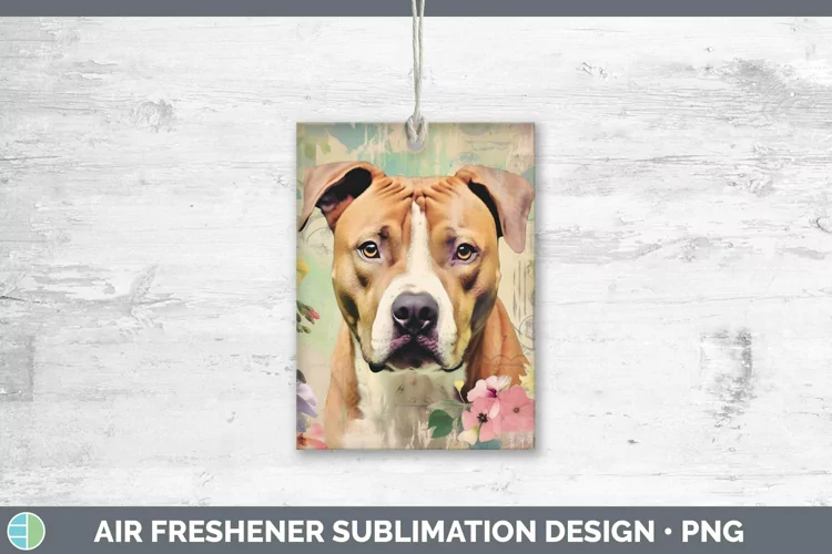 Vintage Decoupage American Staffordshire Air Freshener Subli
