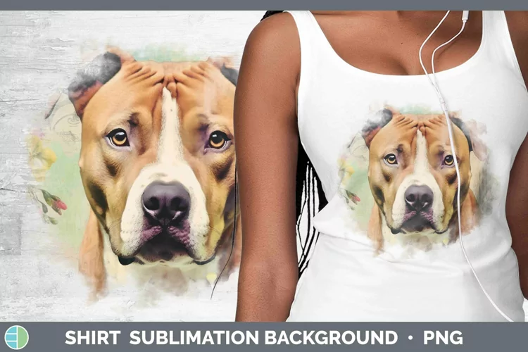 Vintage Decoupage American Staffordshire Shirt Sublimation S