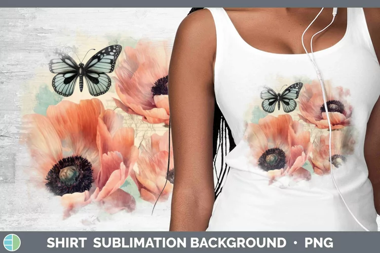 Vintage Decoupage Anemone Shirt Sublimation Sublimation Back