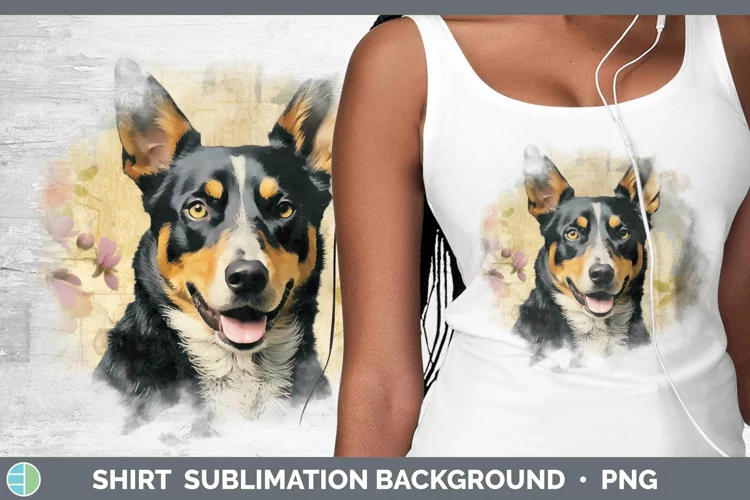 Vintage Decoupage Australian Cattle Dog Shirt Sublimation Su