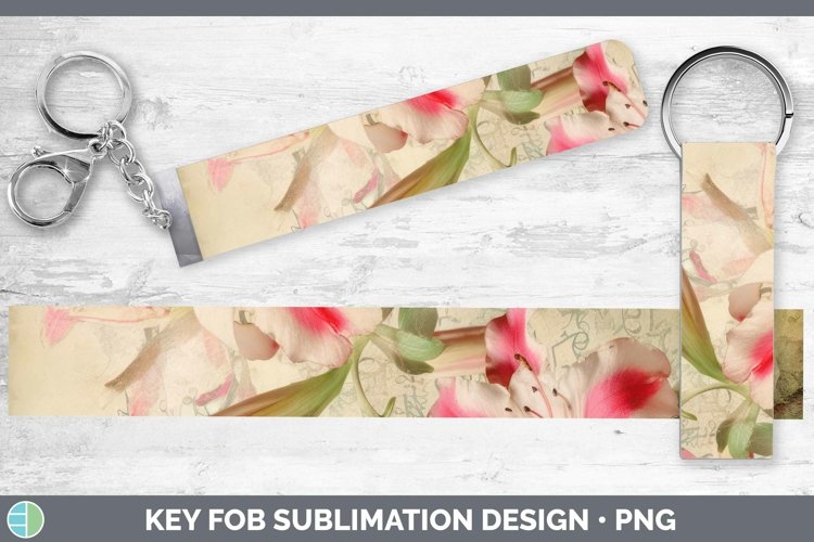 GorgeousVintage Decoupage Key Fob design.