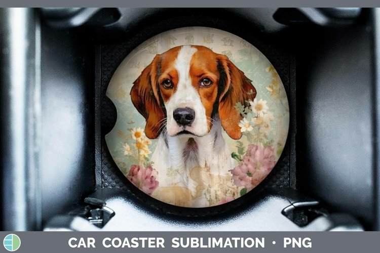GorgeousVintage Decoupage Car Coaster design.