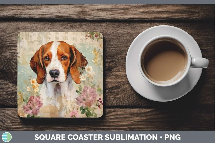 GorgeousVintage Decoupage Square Coaster design.