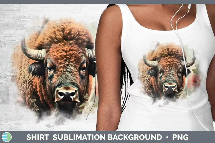 Vintage Decoupage Buffalo Shirt Sublimation Sublimation Back