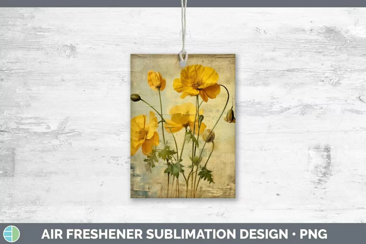 Vintage Decoupage Buttercup Air Freshener | Sublimation Car