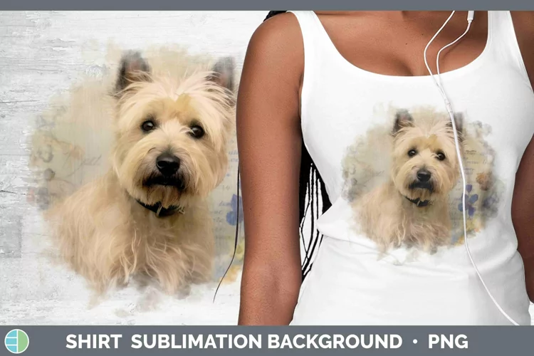 Vintage Decoupage Cairn Terrier Shirt Sublimation Sublimatio