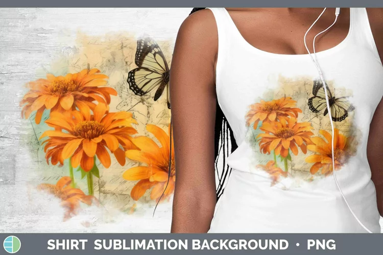 Vintage Decoupage Calendula Shirt Sublimation Sublimation Ba