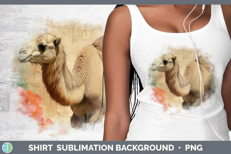 Vintage Decoupage Camel Shirt Sublimation Sublimation Backgr