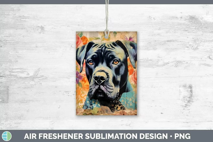 Vintage Decoupage Cane Corso Air Freshener | Sublimation Car