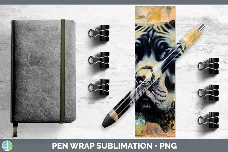 Vintage Decoupage Cane Corso Pen Wrap Sublimation Epoxy Pen