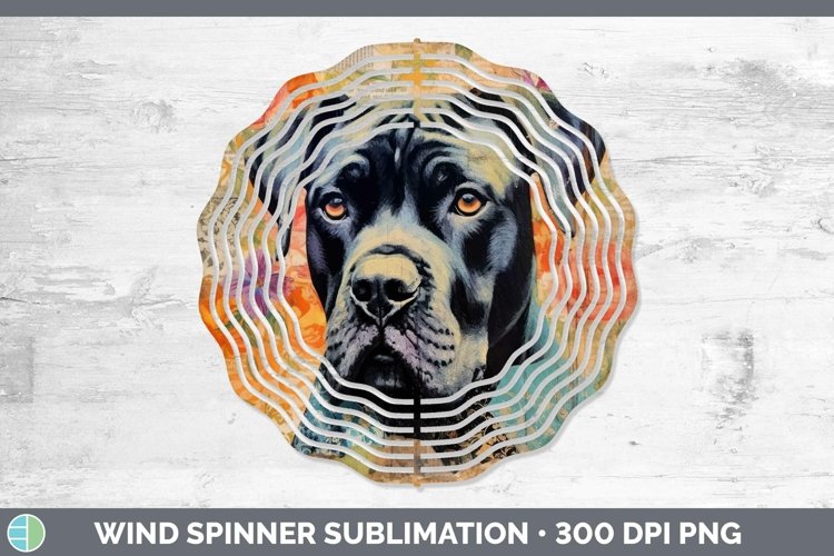 Vintage Decoupage Cane Corso Wind Spinner Sublimation Spinne