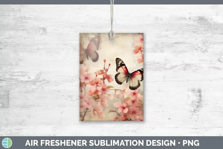 Vintage Decoupage Cherry Blossom Air Freshener Sublimation C