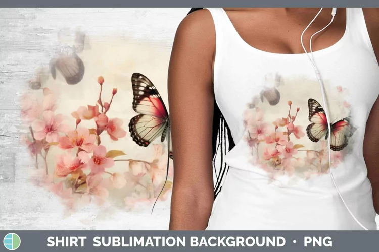 Vintage Decoupage Cherry Blossom Shirt Sublimation Sublimati
