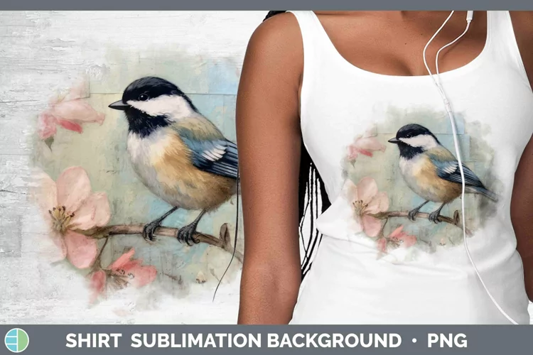 Vintage Decoupage Chickadee Shirt | Sublimation Sublimation