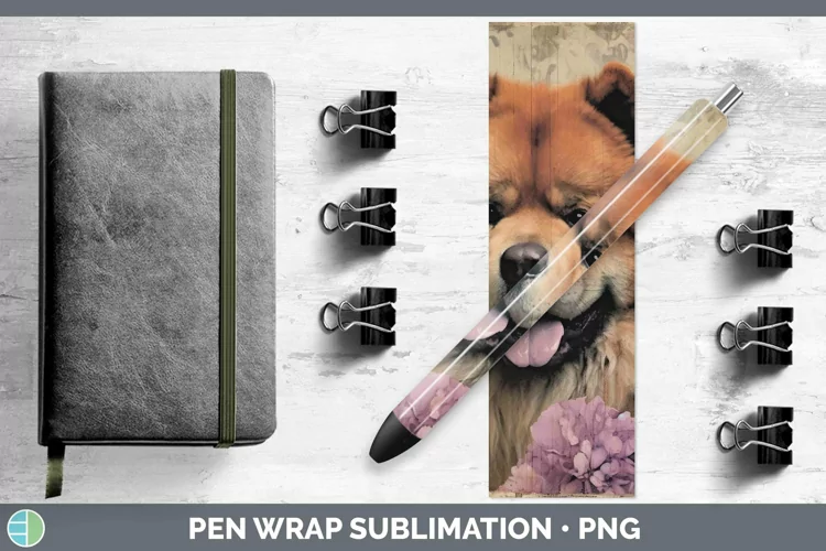 Vintage Decoupage Chow Chow Pen Wrap Sublimation Epoxy Pen D
