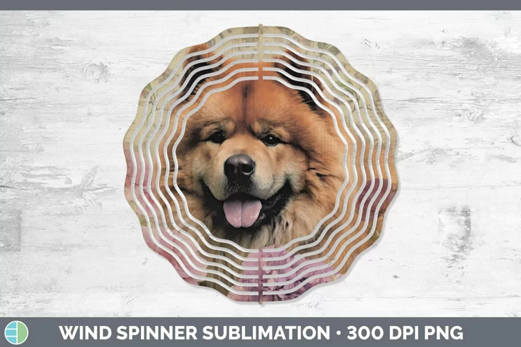 Vintage Decoupage Chow Chow Wind Spinner Sublimation Spinner