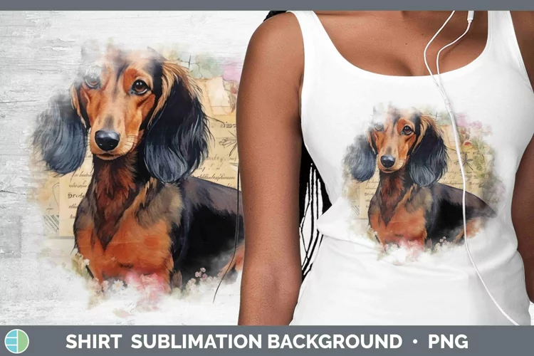 Vintage Decoupage Dachshund Shirt Sublimation Sublimation Ba