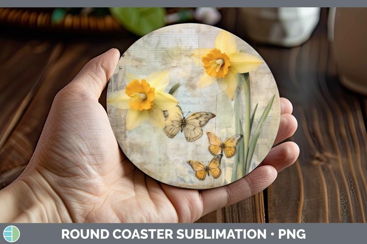 GorgeousVintage Decoupage Round Coaster design.
