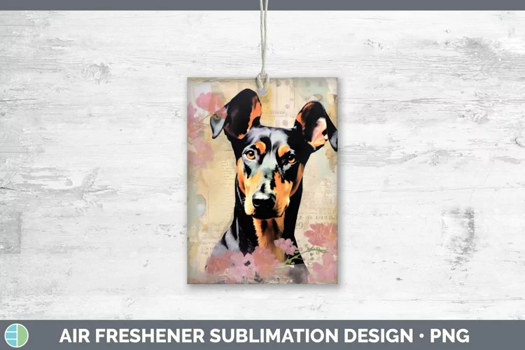 Vintage Decoupage Doberman Pinscher Air Freshener | Sublimat