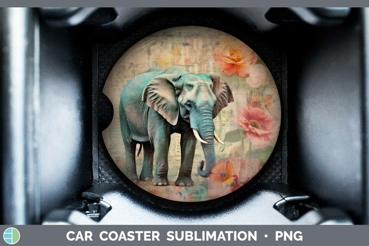 GorgeousVintage Decoupage Car Coaster design.