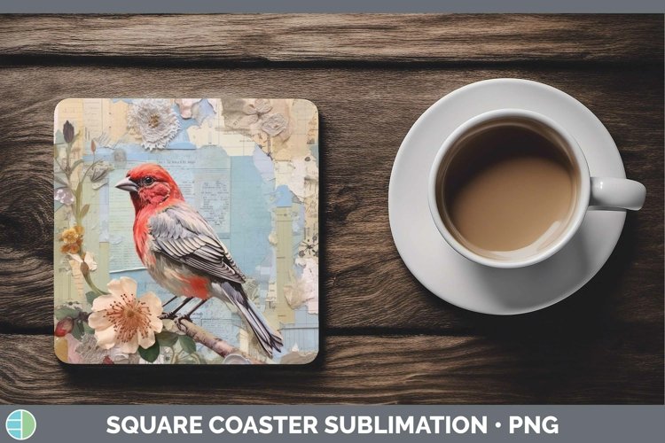 GorgeousVintage Decoupage Square Coaster design.