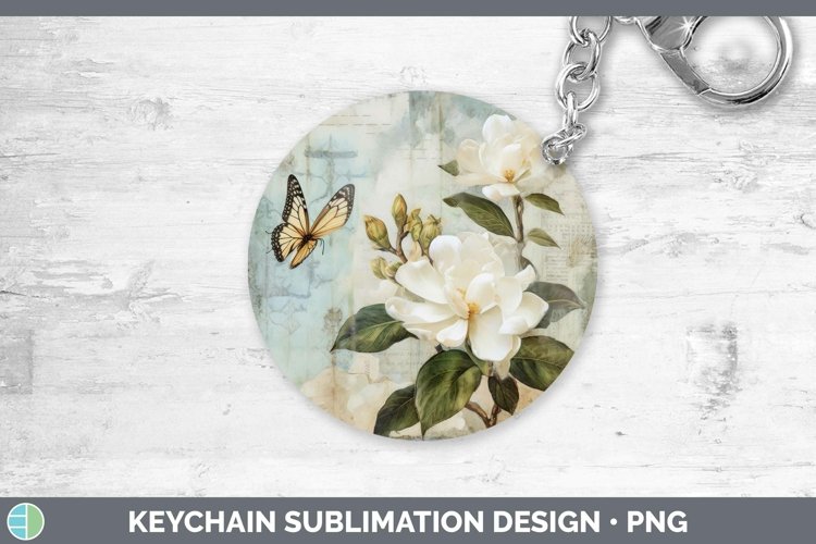 GorgeousVintage Decoupage Keychain design.