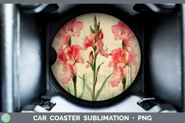 GorgeousVintage Decoupage Car Coaster design.