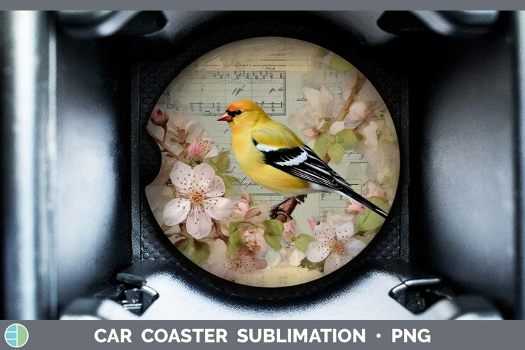 GorgeousVintage Decoupage Car Coaster design.