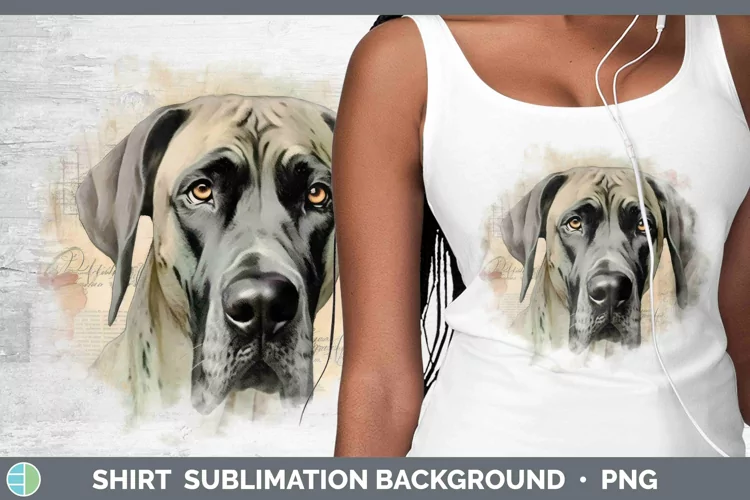 Vintage Decoupage Great Dane Shirt Sublimation Sublimation B