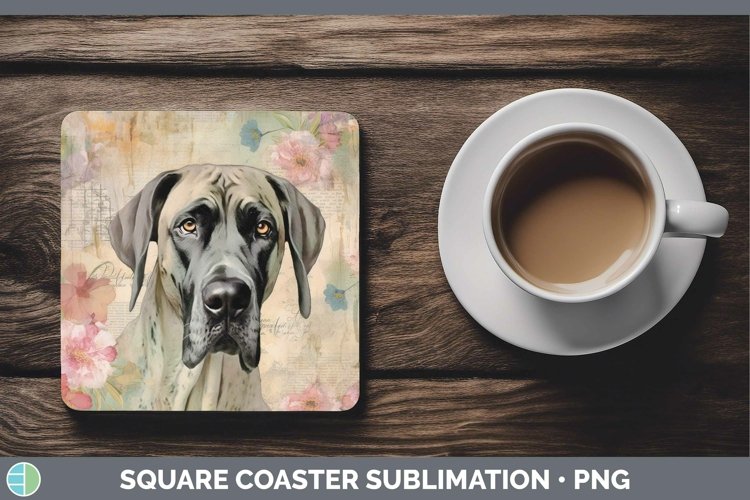 GorgeousVintage Decoupage Square Coaster design.
