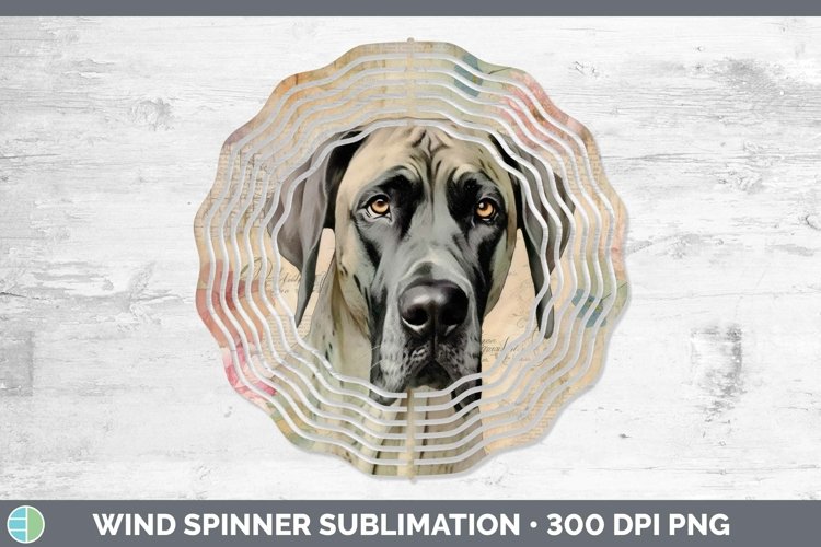 Vintage Decoupage Great Dane Wind Spinner Sublimation Spinne