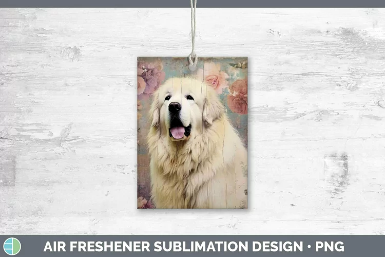 Vintage Decoupage Great Pyrenees Air Freshener Sublimation C