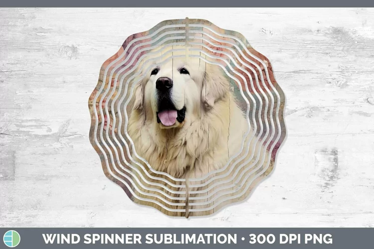 Vintage Decoupage Great Pyrenees Wind Spinner Sublimation Sp
