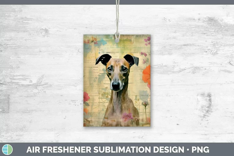Vintage Decoupage Greyhound Air Freshener | Sublimation Car